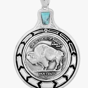Montana Silversmiths Silver Pendant with Turquoise Detail